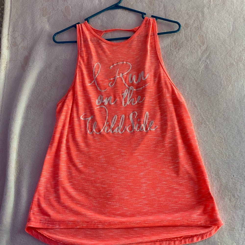‘I Run On The Wild Side’ pink workout tank